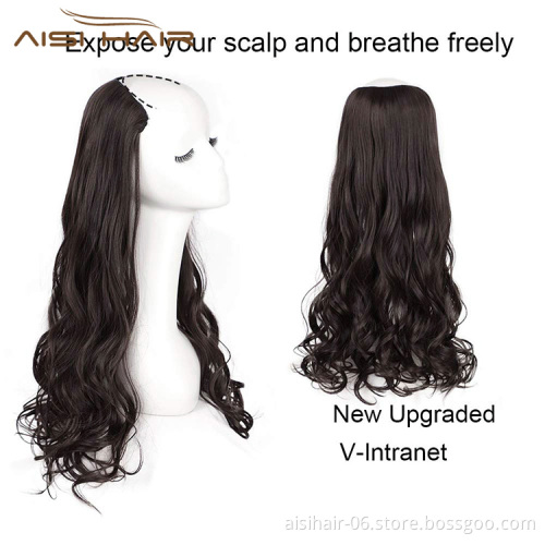 Aisi Hair Women 4 Clips Hair Extensions Natural Wavy Long High Temperature Fiber Synthetic Clip In Hairpieces